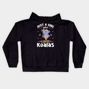 Just a Girl who Loves Koalas Gift Kids Hoodie